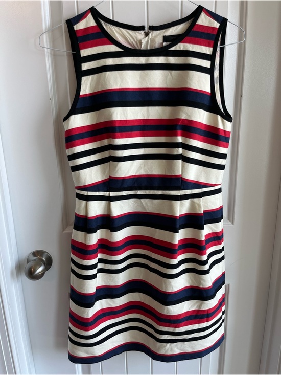 J. Crew Dresses & Skirts - J. Crew Sleeveless Striped Mini Dress in Cream, Navy & Red
